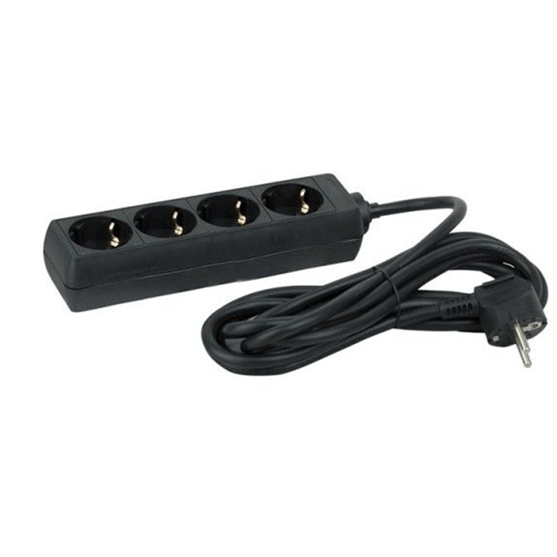 platte-stekkerdoos-zwart