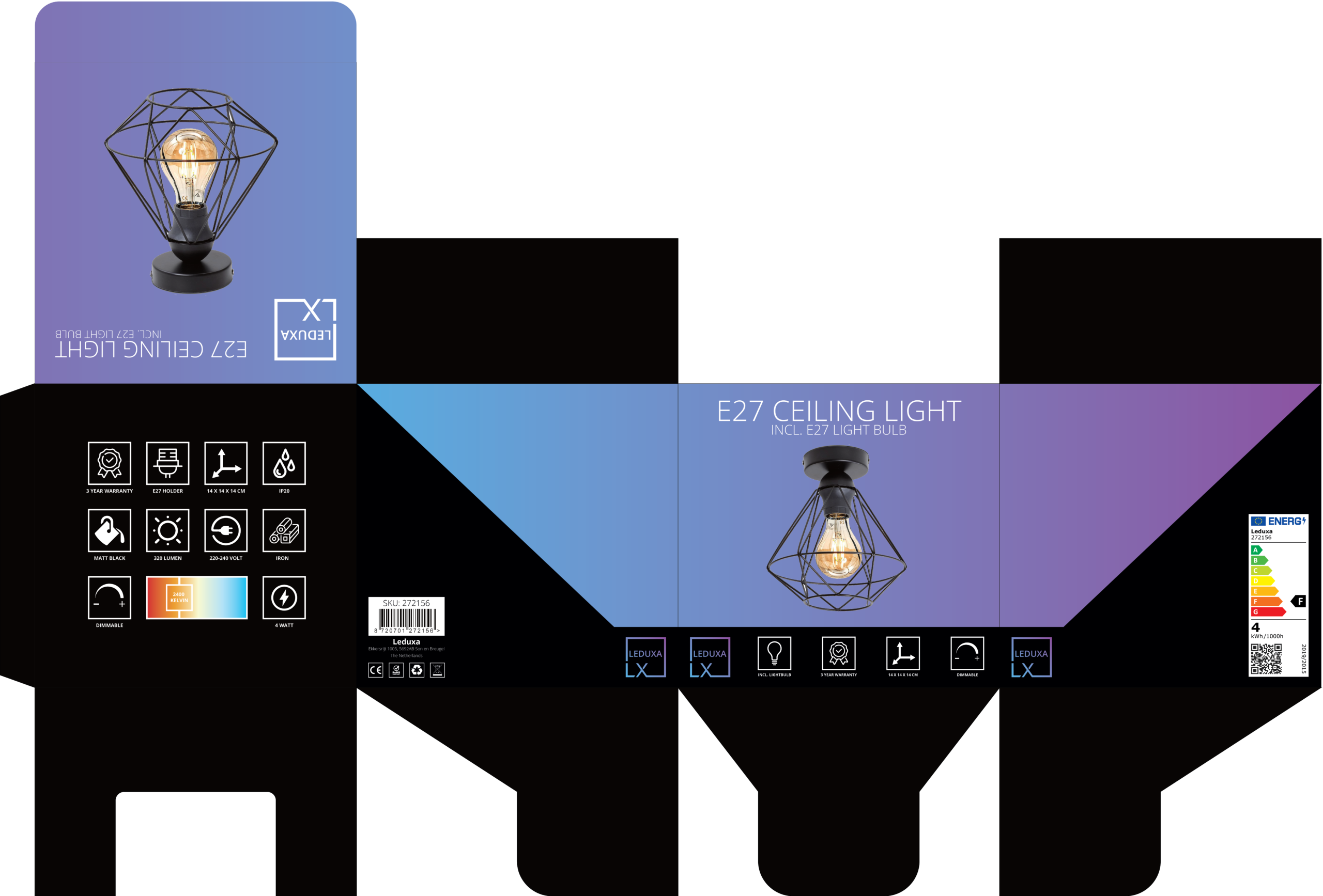 Leduxa PLAFONDLAMP ROUND 4W