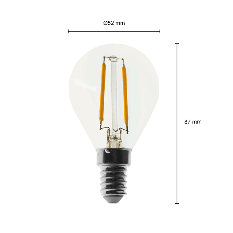 LED FILAMENT | E14 | TRANSPARANT | 2W - Afbeelding 3